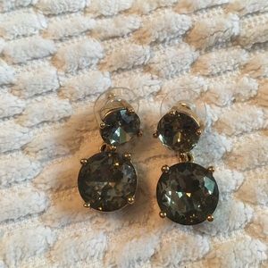 Gold Earrings with Green Gems